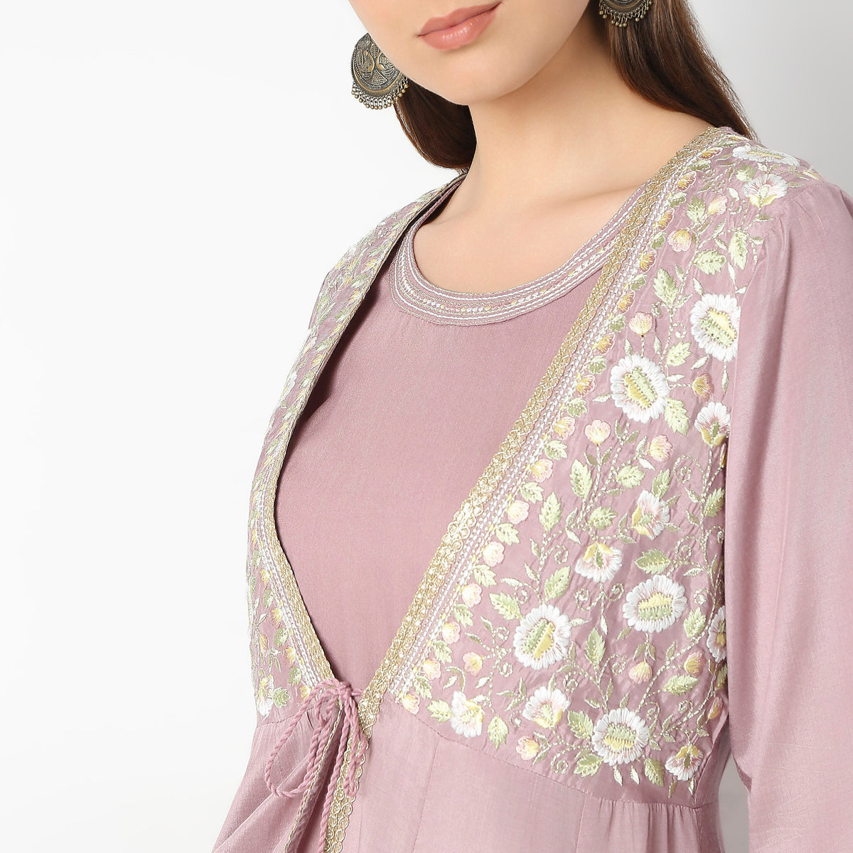 Flare Fit Embroidered Kurta