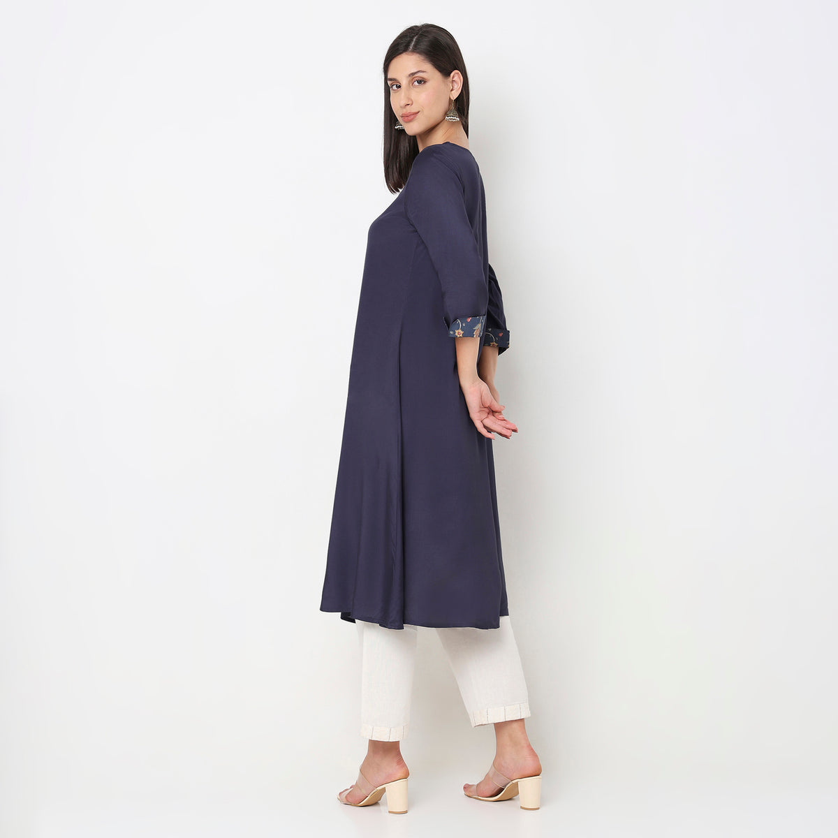 Flare Fit Embroidered Kurta