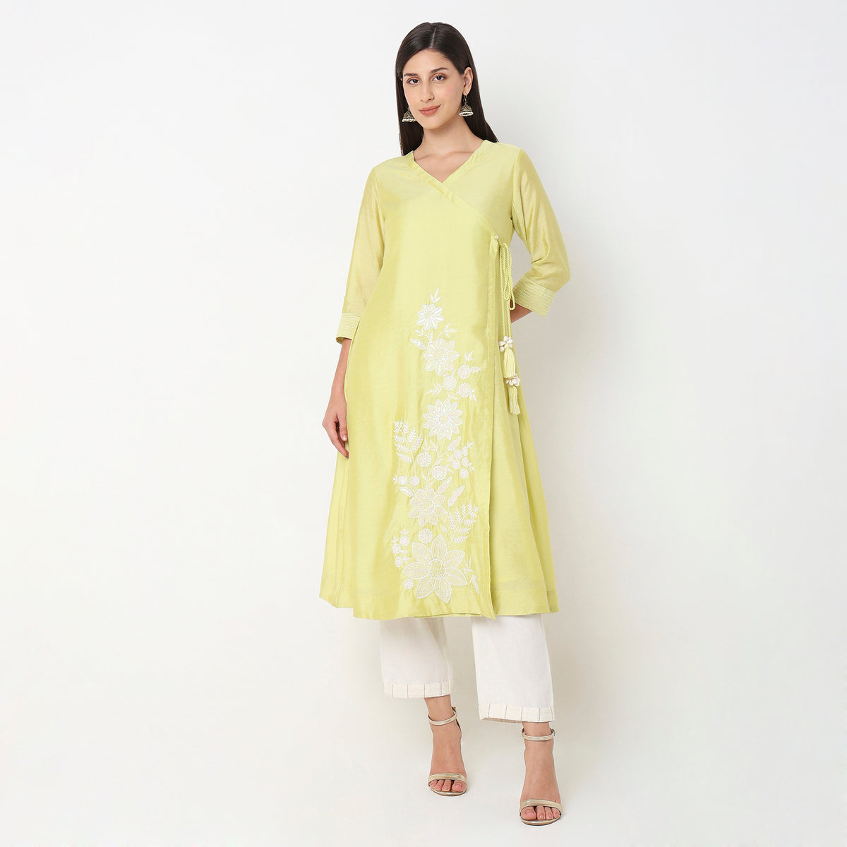 Flare Fit Embroidered Kurta