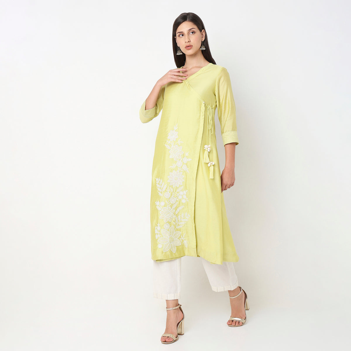 Flare Fit Embroidered Kurta