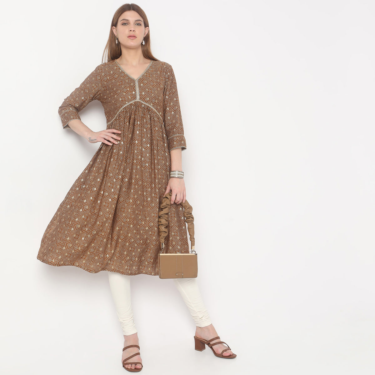 Flare Fit Printed Kurta