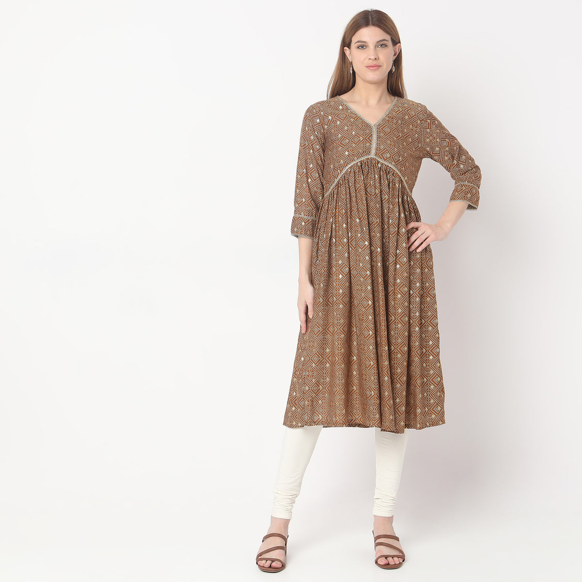 Flare Fit Printed Kurta