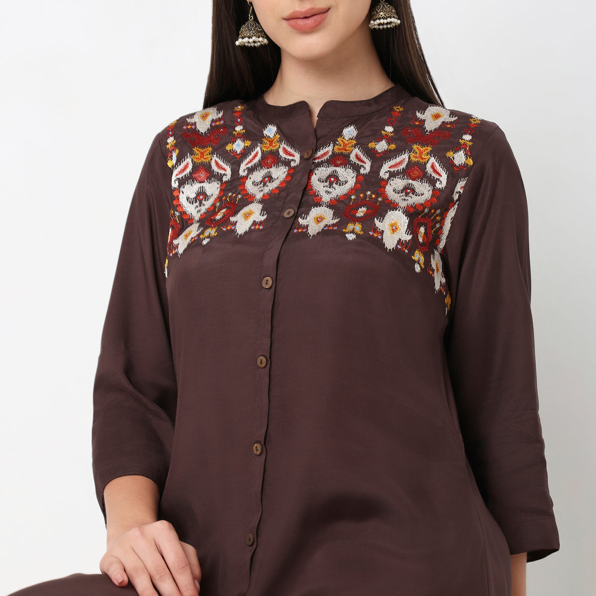 Flare Fit Embroidered Kurta