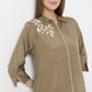 Embroidered Above Knee Flared Workday Staples High-Low Kurta