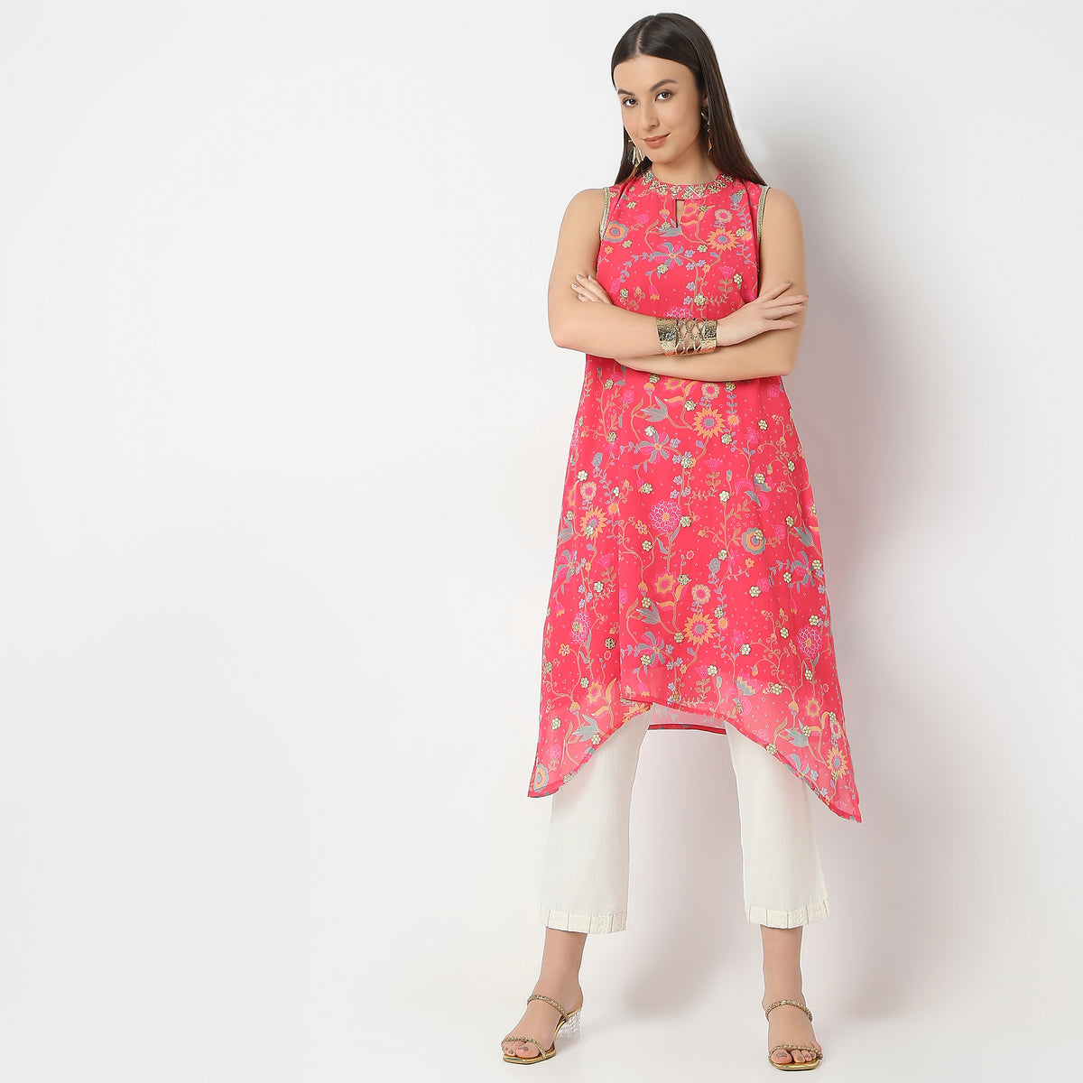 Flare Fit Printed Kurta