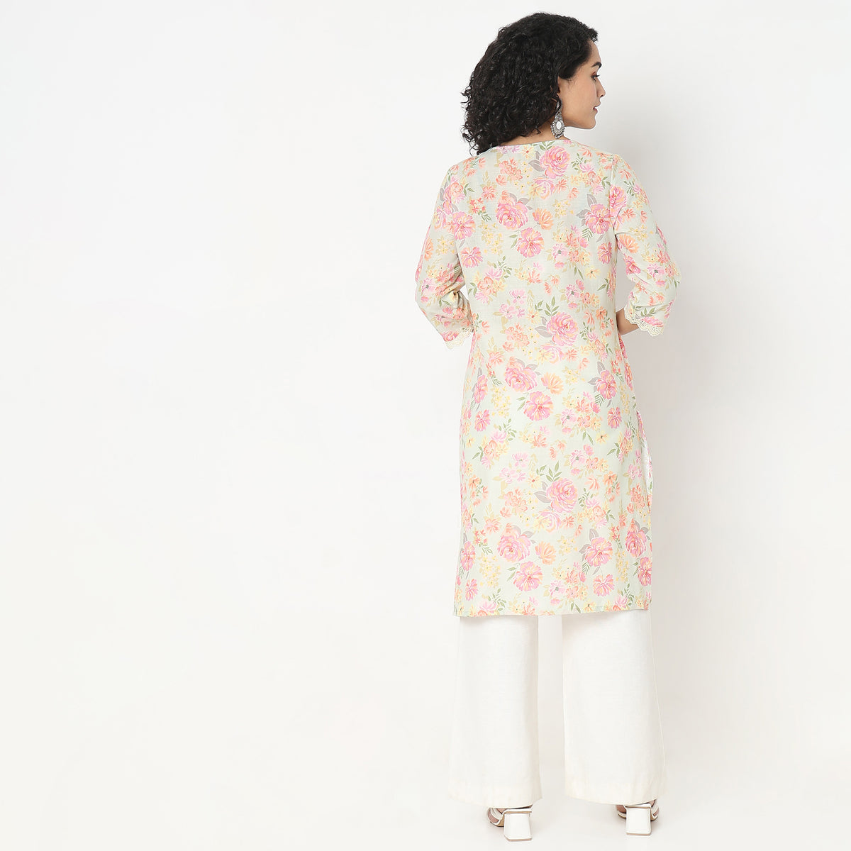 Flare Fit Embroidered Kurta