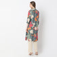 Printed Knee Length Band Neck Straight Kurta