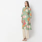 Printed Knee Length Band Neck Straight Kurta