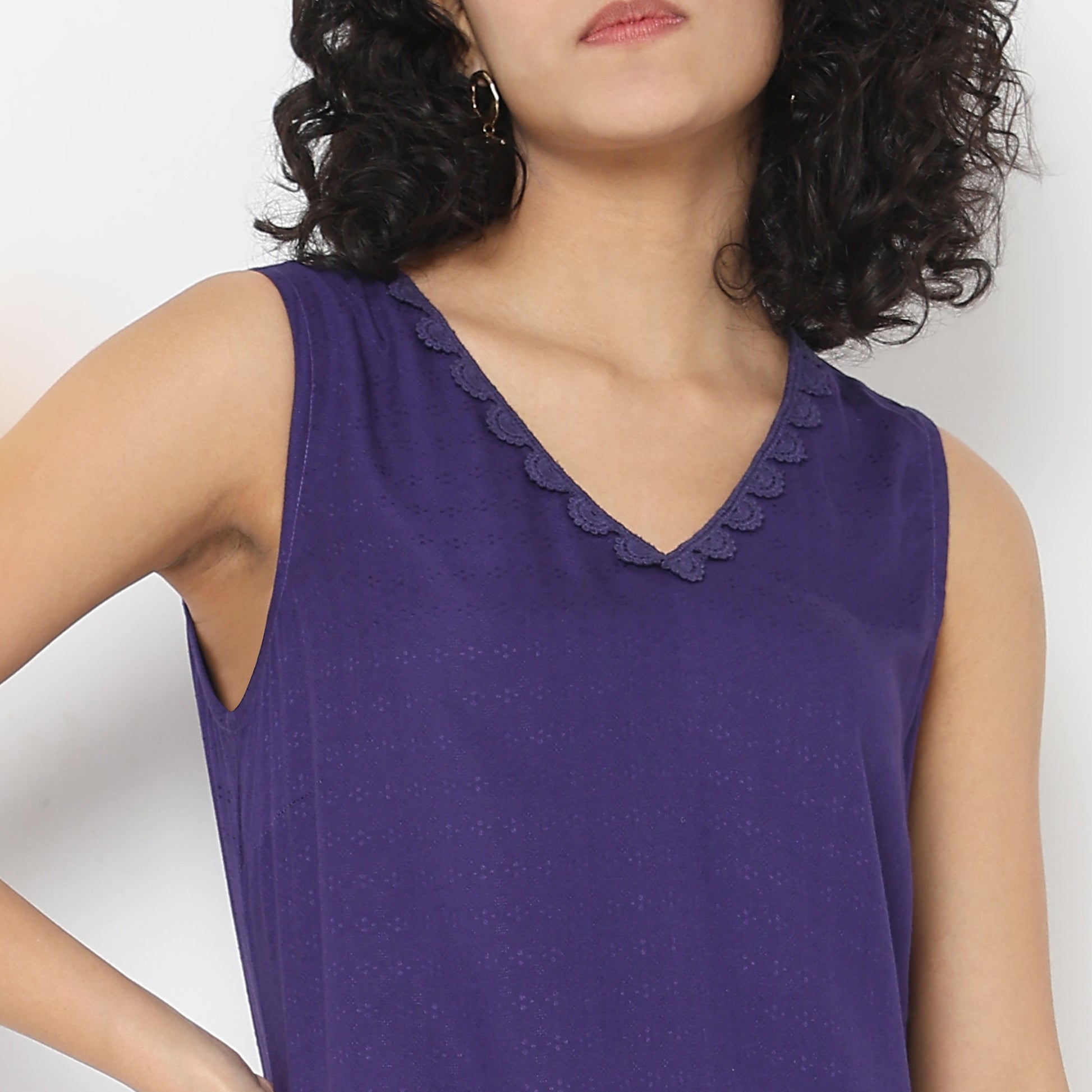 Flare Fit Embroidered V-Neck Kurta