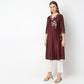 Flare Fit Embroidered Kurta