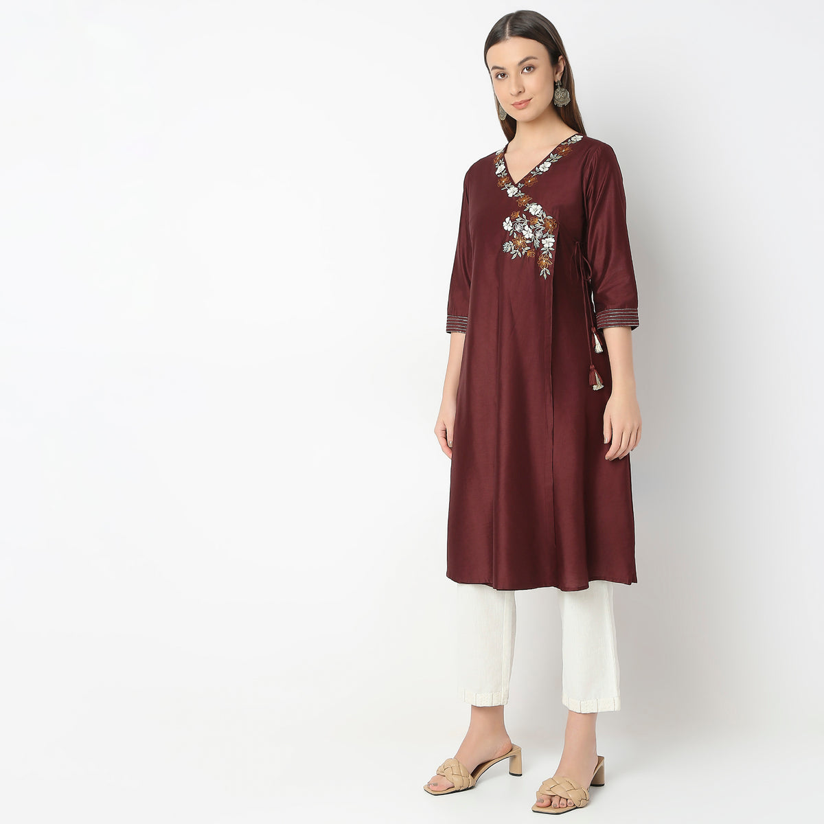 Flare Fit Embroidered Kurta