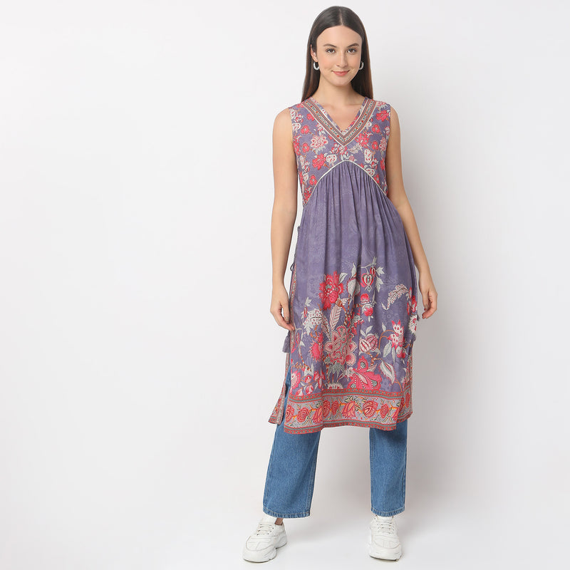 Flare Fit Printed Kurta