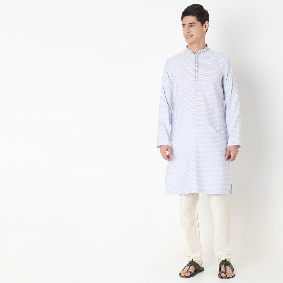 Regular Fit Jacquard Kurta