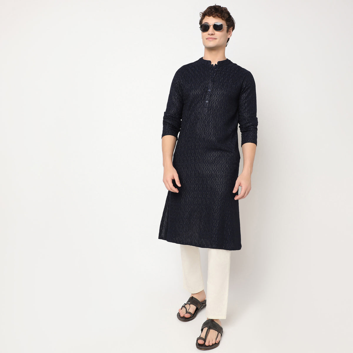 Regular Fit Embroidered Kurta