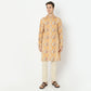 Jacquard Knee Length Straight Digital Print Kurta