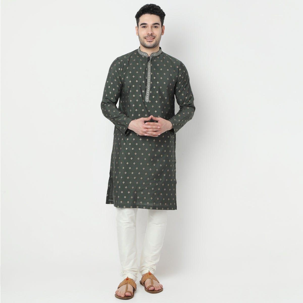 Regular Fit Jacquard Kurta