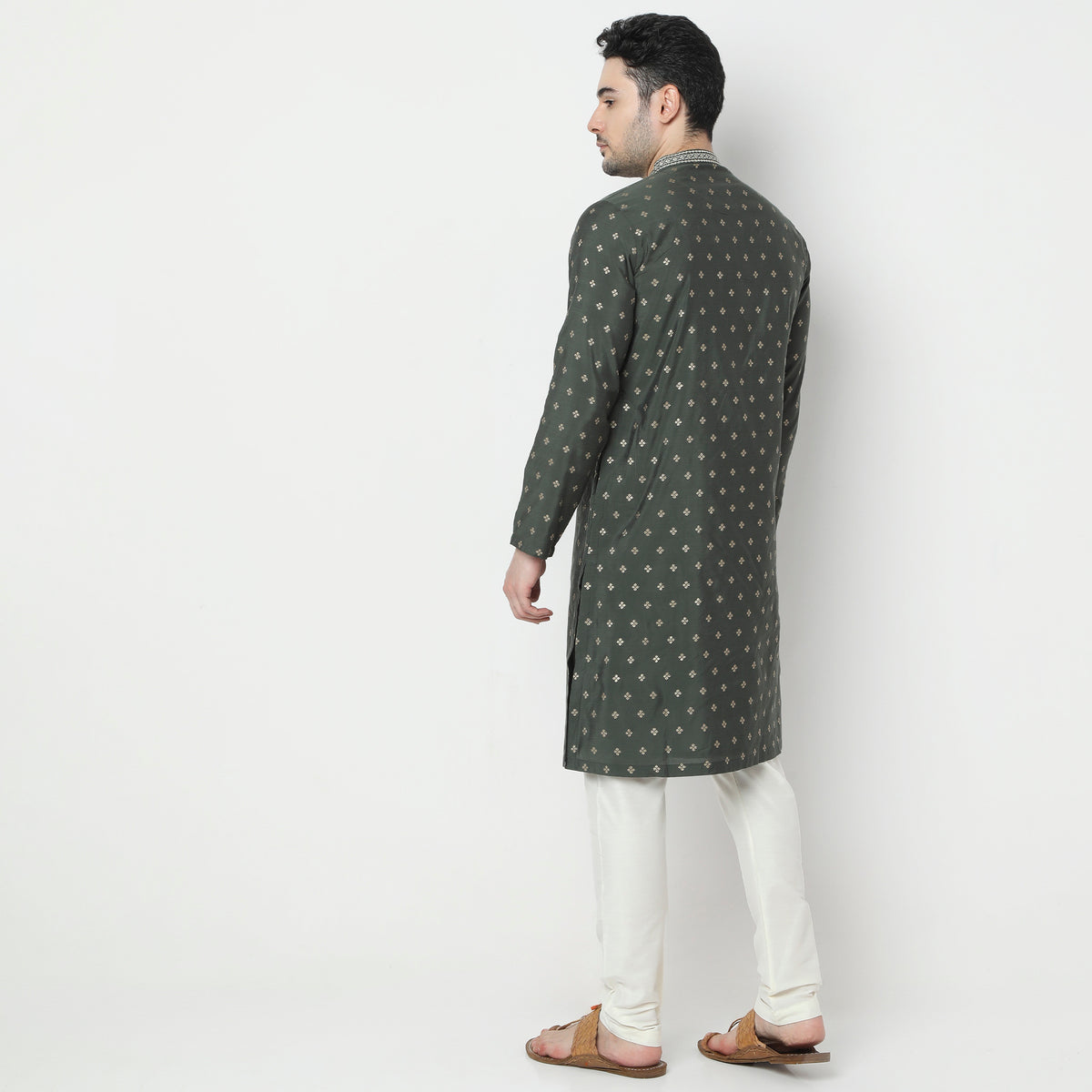 Regular Fit Jacquard Kurta