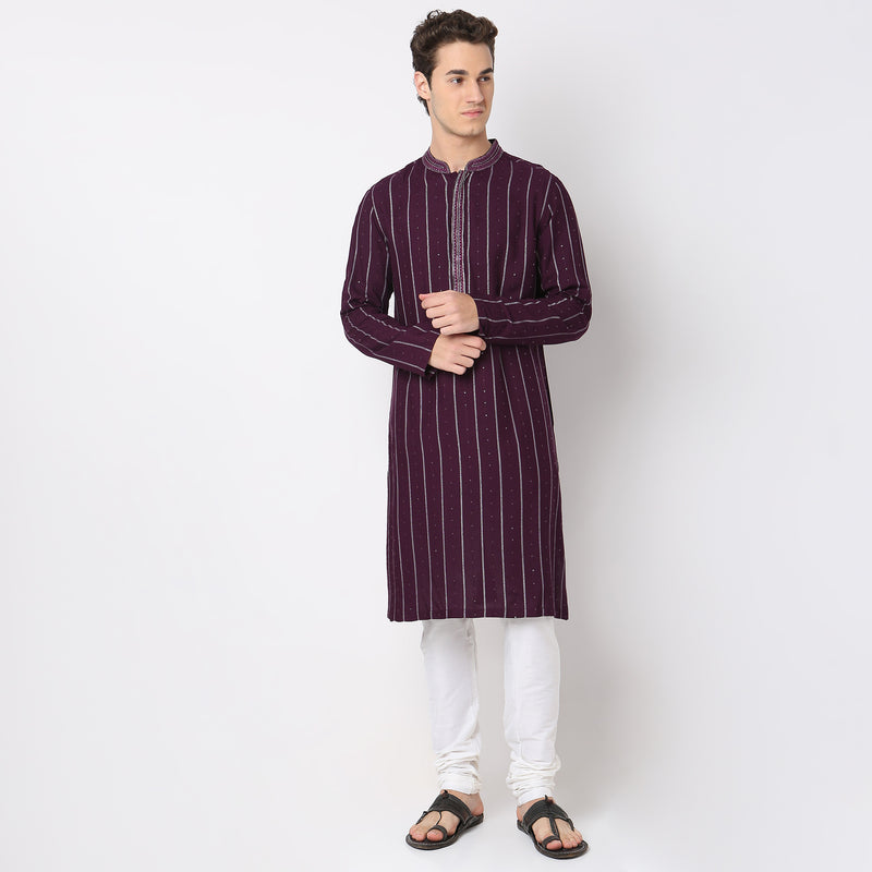 Regular Fit Embellished Kurta