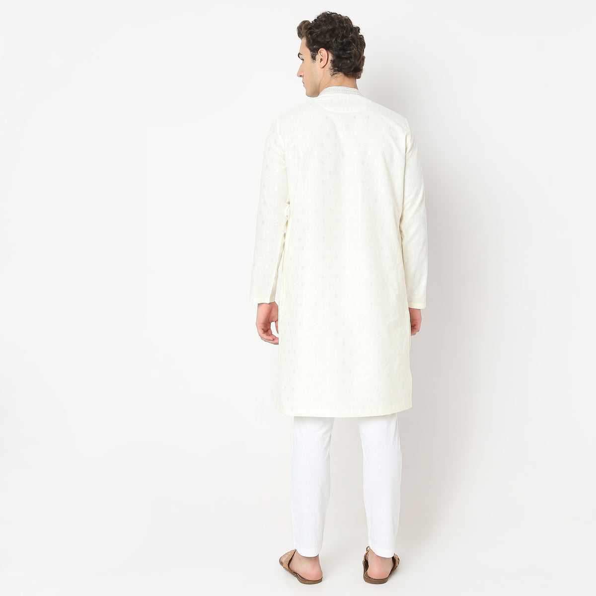 Regular Fit Jacquard Kurta