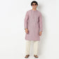 Embroidered Mandarin Collar Full Length Sleeve Straight Fit Kurta