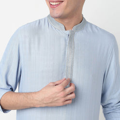 Buy Men Straight Fit Striped Full Sleeve Kurta  - Style Union