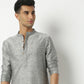 Straight Fit Printed Mandarin Collar Kurta