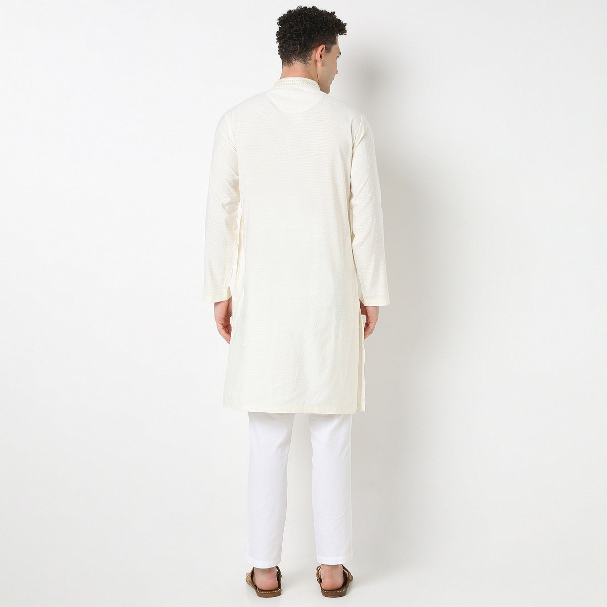 Jacquard Straight Long Kurta