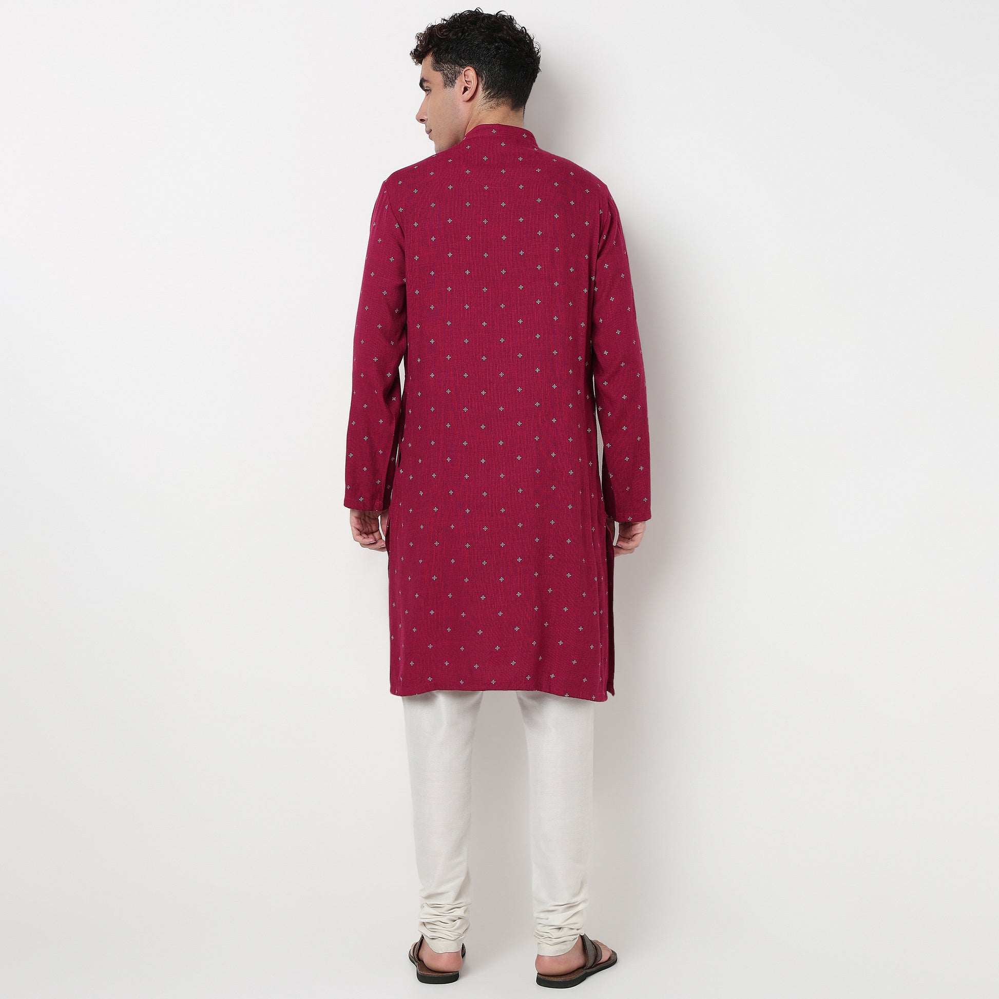 Buy Men Straight Fit Printed Full Sleeve Kurta  - Style Union