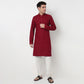 Buy Men Straight Fit Embroidered Full Sleeve Kurta  - Style Union