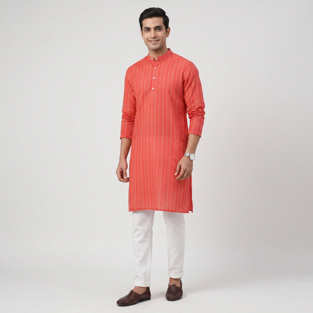 Jacquard Straight Long Kurta
