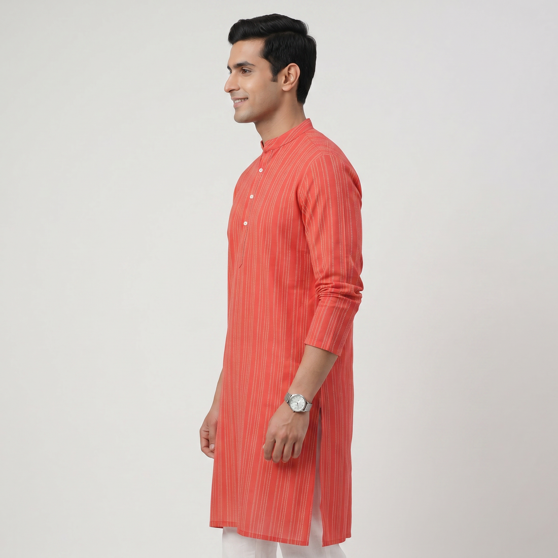 Jacquard Straight Long Kurta