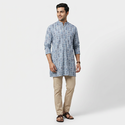 Digital Schiffli Straight Long Kurta