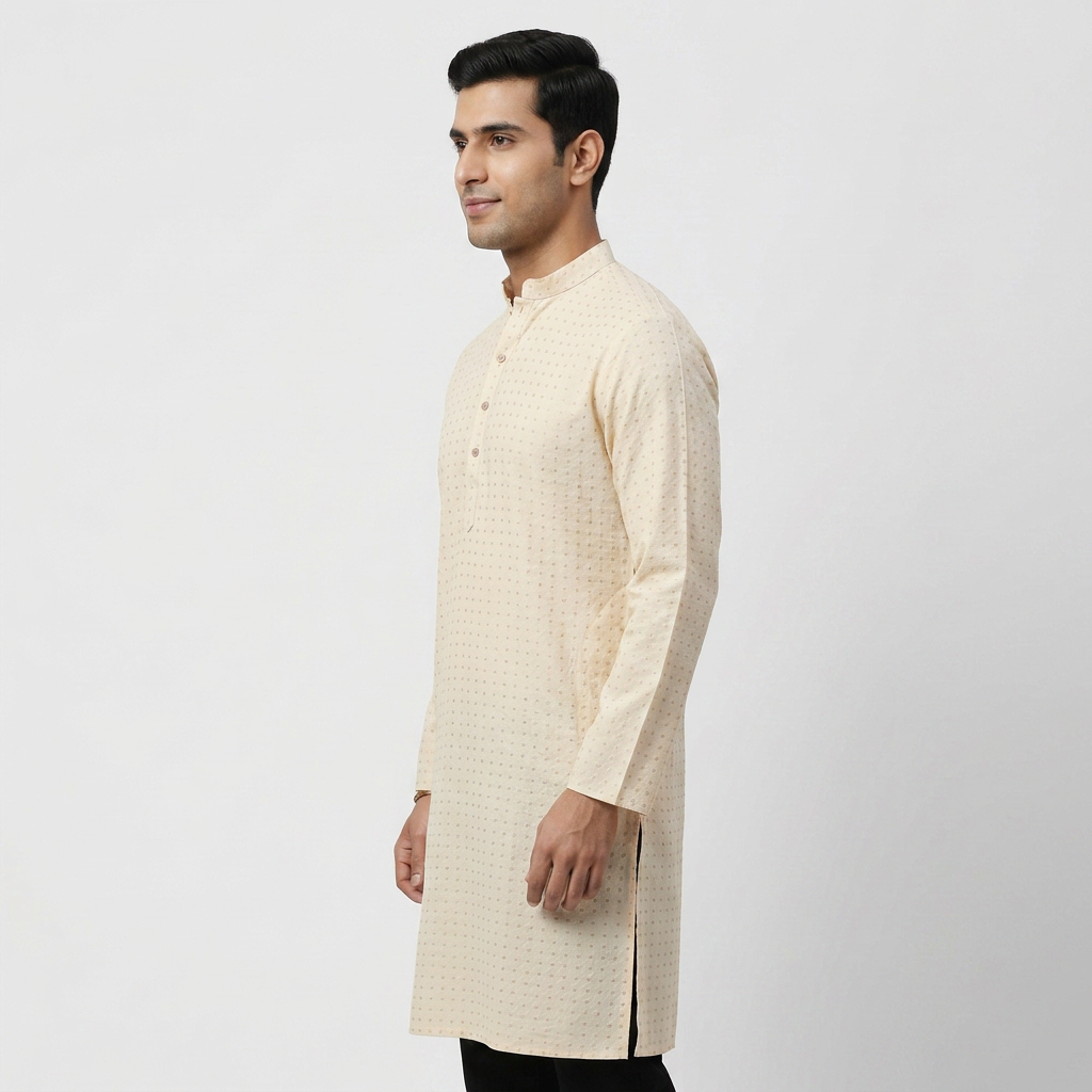 Jacquard Straight Long Kurta