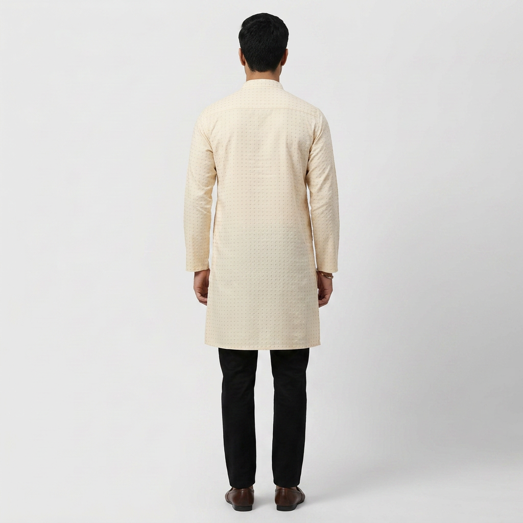 Jacquard Straight Long Kurta