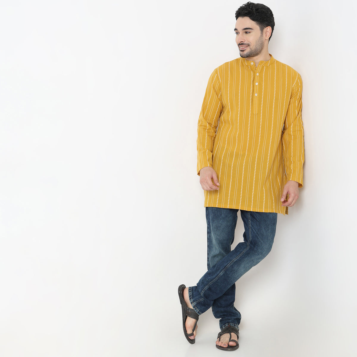 Regular Fit Striped Kurta