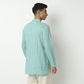 Regular Fit Structured Mandarin Collar Kurta