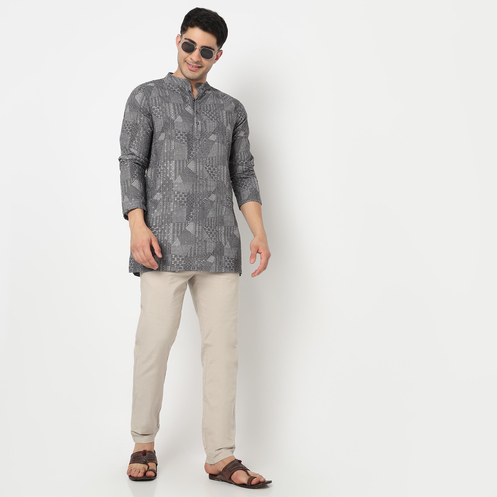 Embroidered Schiffli Short Kurta