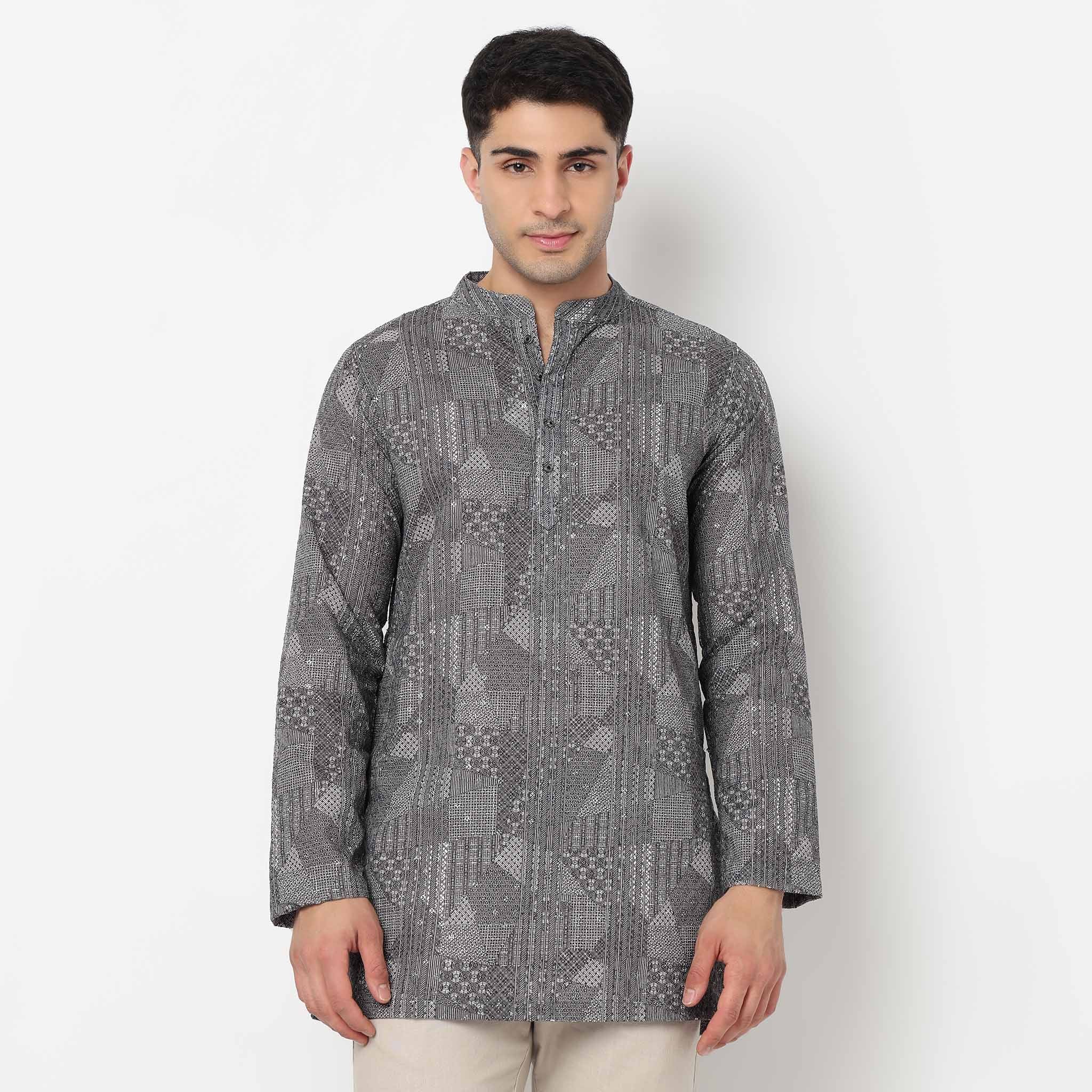 Embroidered Schiffli Short Kurta