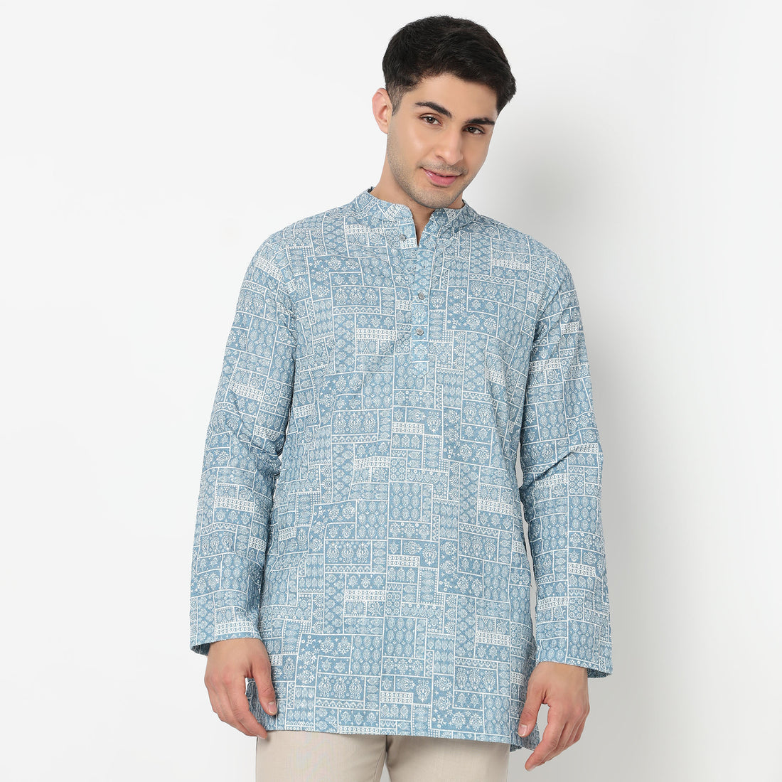Embroidered Schiffli Short Kurta