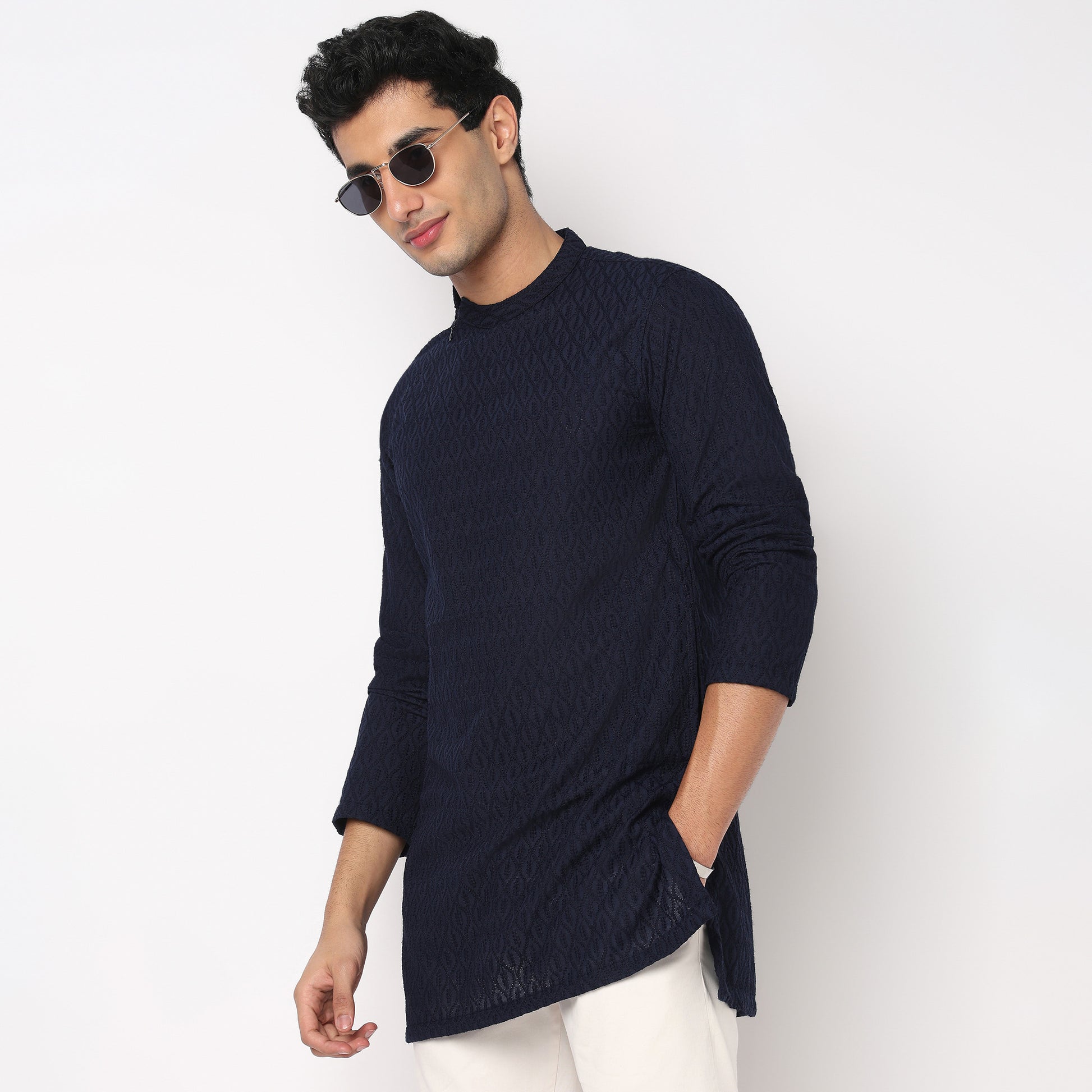 Embroidered Straight Short Kurta