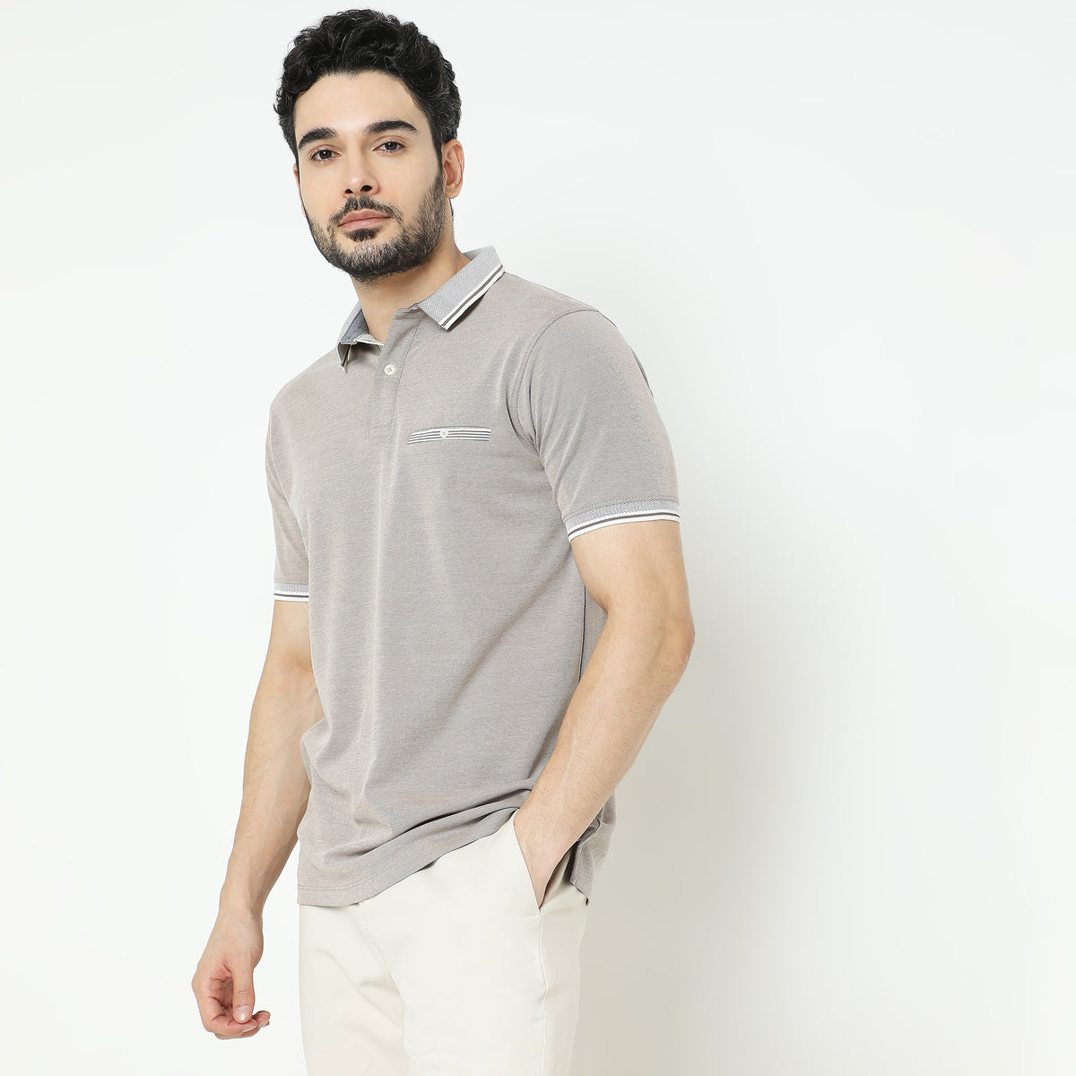 Regular Fit Solid Polo T-Shirt