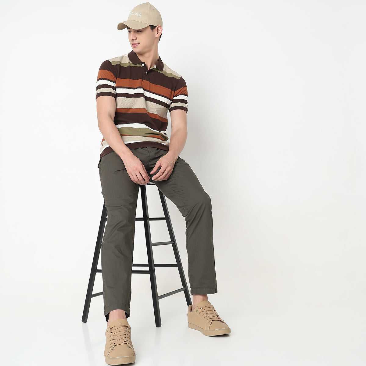 Regular Fit Striped Polo T-Shirt