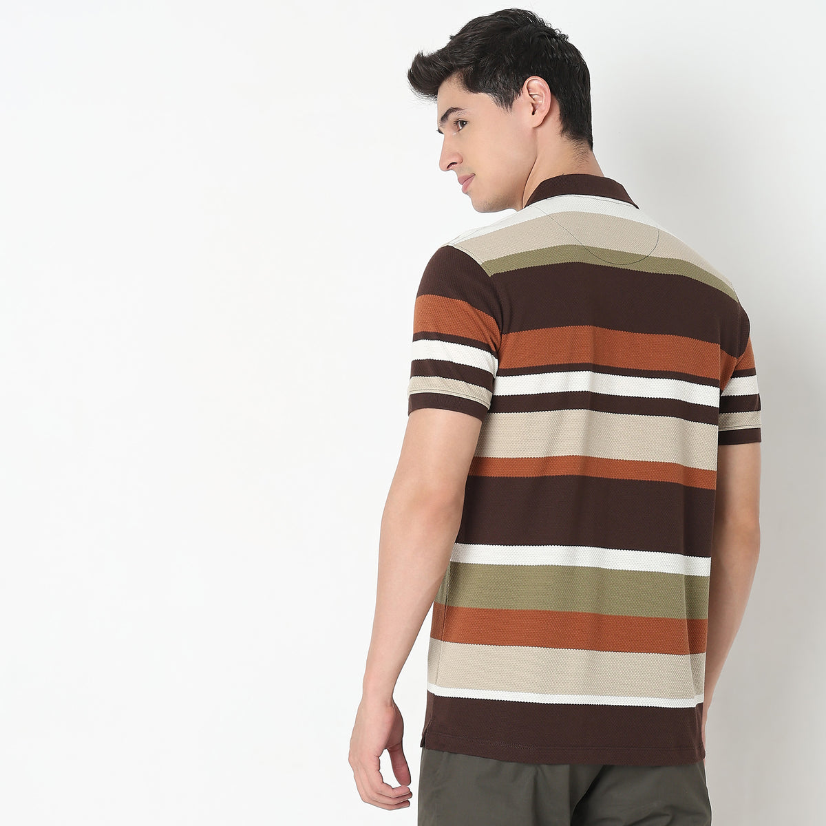 Regular Fit Striped Polo T-Shirt