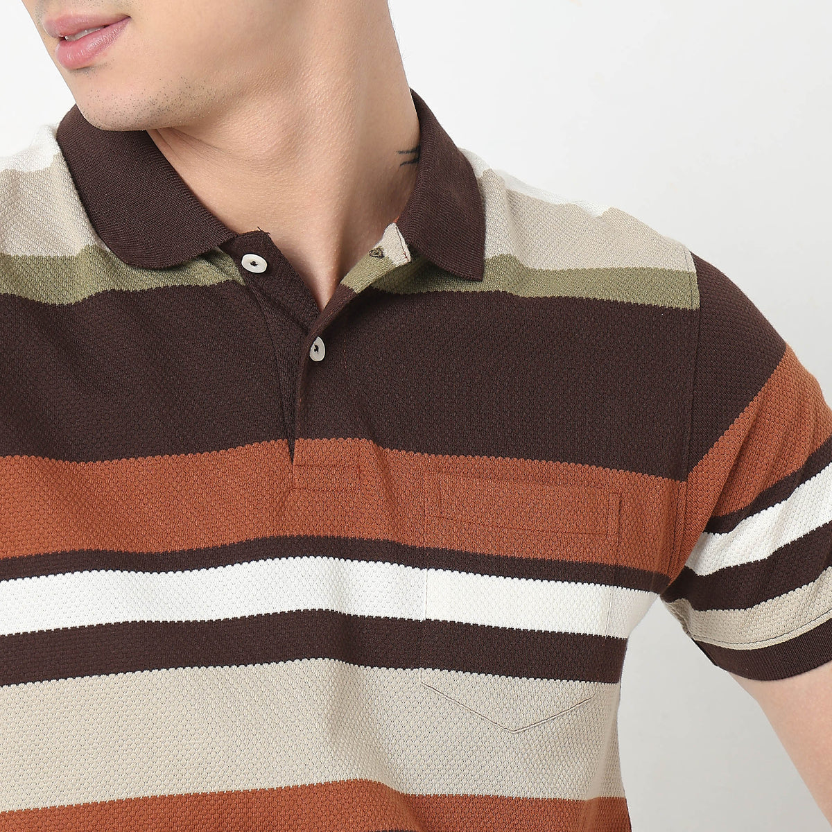 Regular Fit Striped Polo T-Shirt