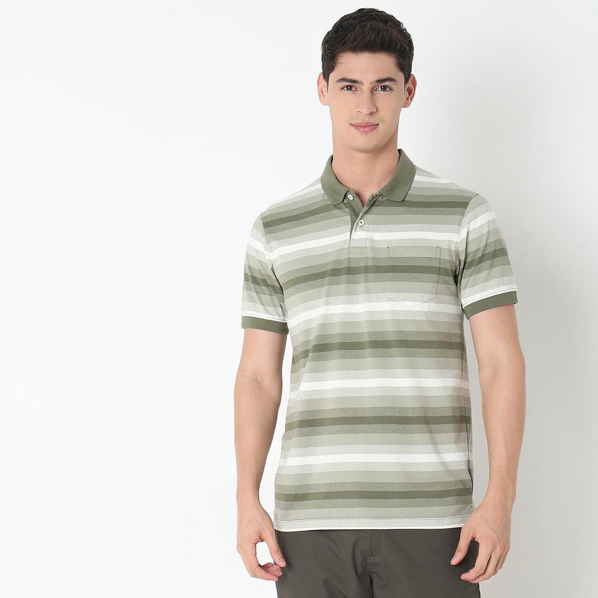 Regular Fit Striped Polo T-Shirt