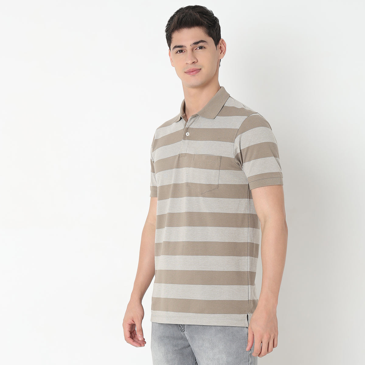 Regular Fit Striped Polo T-Shirt