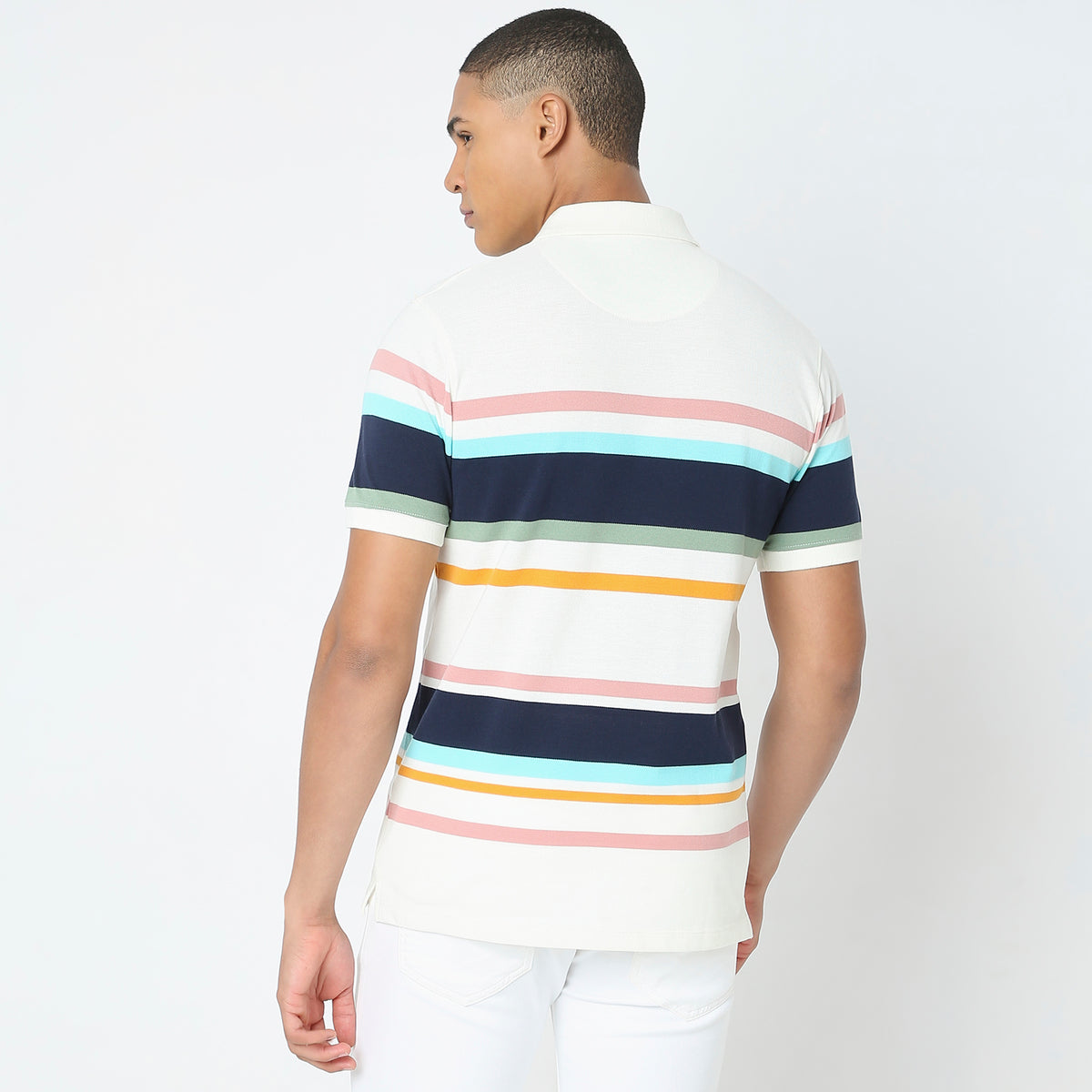 Regular Fit Striped Polo T-Shirt