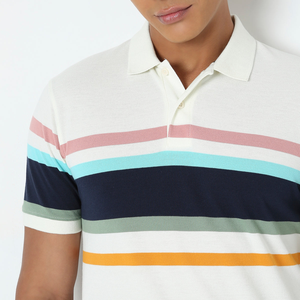 Regular Fit Striped Polo T-Shirt