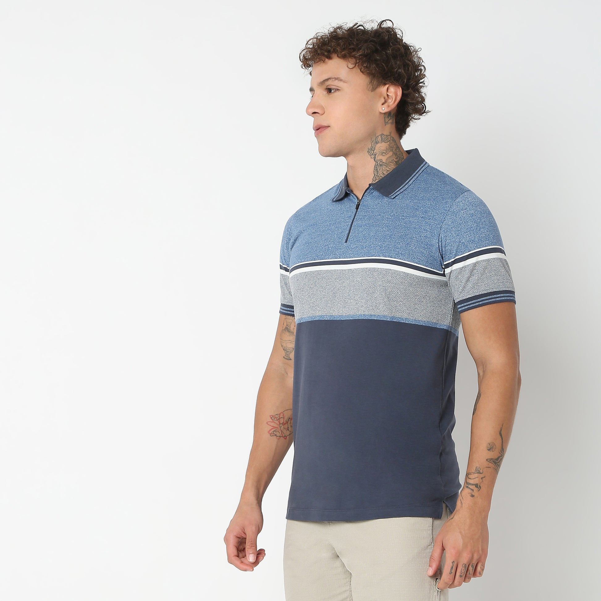 Regular Fit Striped Polo T-Shirt 