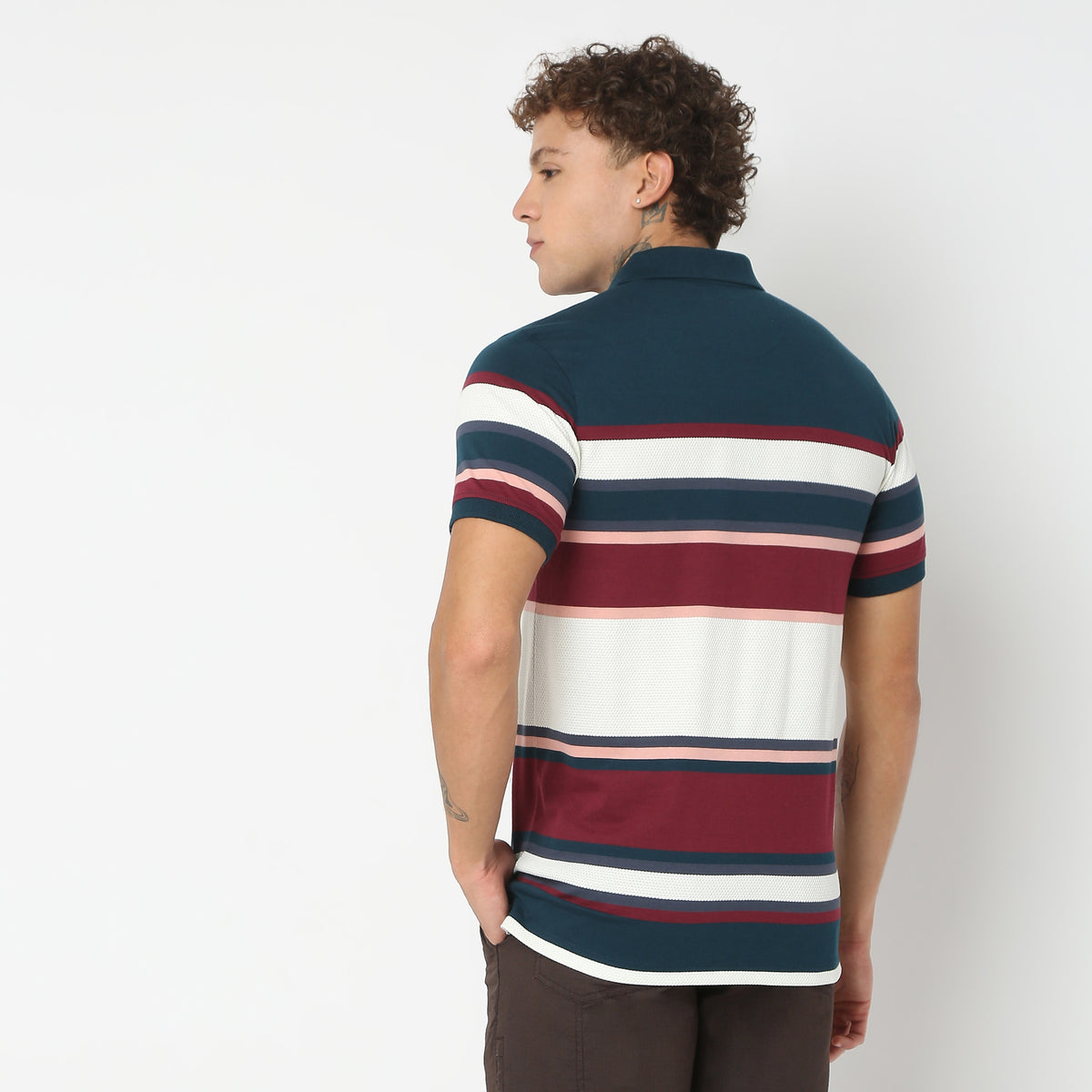 Regular Fit Striped Polo T-Shirt 